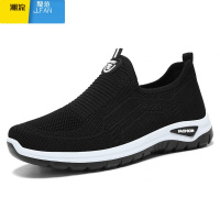 聚范男鞋2024新款透气休闲单鞋男士中老年运动鞋飞织软底鞋子