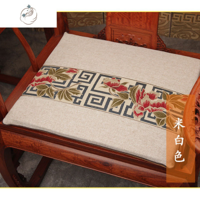 中式实木沙发坐垫防滑中国风红木椅子坐垫餐椅圈椅茶椅垫亚麻拆洗舒适主义