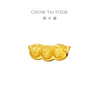 周大福蛇年生肖豌豆荚蛇三合黄金转运珠吊坠配绳女EOR1200