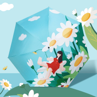 红叶(Hong Ye)红叶伞upf50+太阳伞女士伞晴雨两用黑胶涂层防晒防紫外线遮阳伞