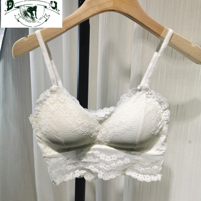 HLCOMAN蕾丝裹胸抹胸女无钢圈内衣小胸美背聚拢文胸性感打底小吊背心夏季抹胸