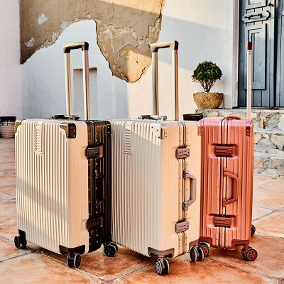 铝框行李箱女韩版拉杆箱万向轮密码箱男旅行箱登机箱子皮箱包复古
