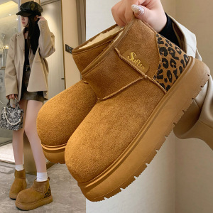 加绒高帮雪地靴女冬季新款学生ins韩版保暖休闲厚底棉鞋