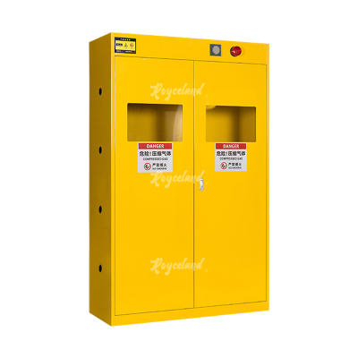 洛诗莲 LSL4041368气瓶柜全钢气体防爆柜气罐储存柜 黄色三瓶一代报警