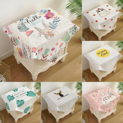 家柏饰(CORATED)床头柜盖布北欧简约布艺微波炉防尘罩床头防尘桌布盖巾冰箱防尘布