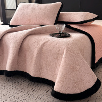 新款牛奶绒床盖单件冬季珊瑚绒夹棉床护垫加绒加厚床单三件套
