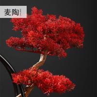 美帮汇新中式松铁艺家居摆件客厅迎客松假装绿植玄关办公禅意装饰品