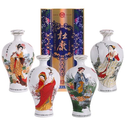 白水杜康四大美女52度1L*4浓香型纯粮白酒