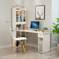 三金鑫 电脑桌转角电脑桌台式家用简约卧室书桌书l架组合学生写字台书柜一体桌