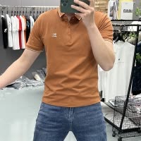 翻领短袖T恤男士珠地棉夏装夏季新款潮牌修身刺绣半袖青年polo衫