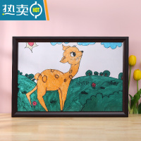 敬平现代简约儿童画框装裱挂墙a4A3相框定制4k8开16k美术素描展示框架 1205-红木色 8开[可放26.5*38C