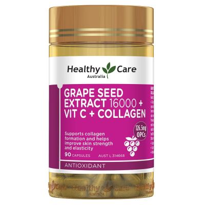 澳洲原装进口healthy care维生素C胶原蛋白胶囊含葡萄籽亮肤90粒