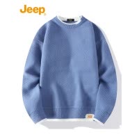 Jeep吉普假两件毛衣男士打底衫秋冬季2025年新款加厚宽松针织衫男