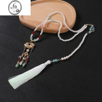 JiMi璎珞女长款明制后缀流苏背云项链唐风坦领汉服配饰古风平安锁吊坠