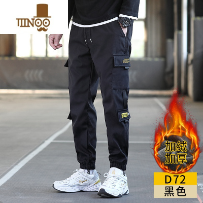 YANXU工装裤子男士新款韩版潮流直筒束脚运动宽松休闲长裤子