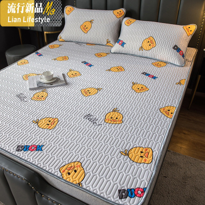 乳胶凉席三件套1.5空调软席双人可水洗1.8m床夏季冰丝席子可折叠b 三维工匠凉席/凉枕