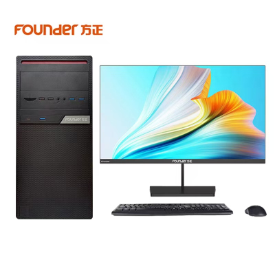 方正(Founder)国产台式机电脑(PHI2ZD2D)I5-12400/8G/256G固态/23.8英寸