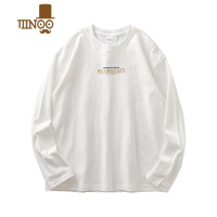 YANXU美式复古320G长袖T恤男高端潮牌印花打底衫圆领卫衣