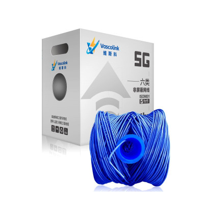 维斯科 VasS-C6-58BL 0.58mm线径 六类4对双屏蔽网线 305.00米/卷(计价单位:卷)蓝色