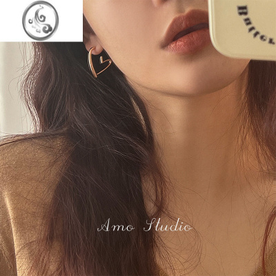 JiMiAMO微醺甜茶爱心耳环女银针小众高级感耳饰2022年新款潮春夏耳钉
