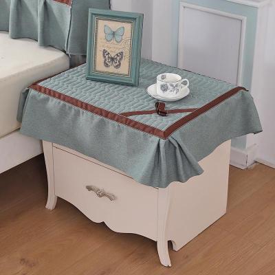 床头罩床头套罩床头靠背保护套软包木皮床头防尘罩全包1.5m1.8米 床头柜盖布-绿色 床头柜60*70cm