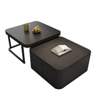 悦兴诚黑色茶几60cm+70cm套