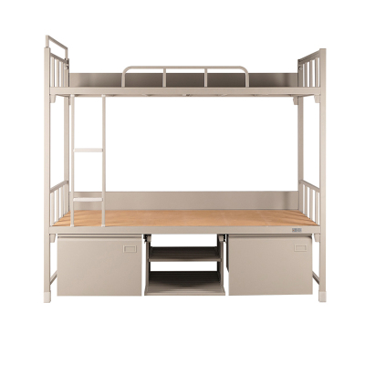 慧采云 制式营具加厚双层床 上下铺双人床铁床带床下柜2000*900*1800mm