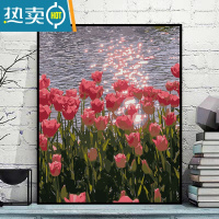 敬平郁金香花朵数字油画diy风景填充油彩ins田园手工填色装饰挂画装饰画