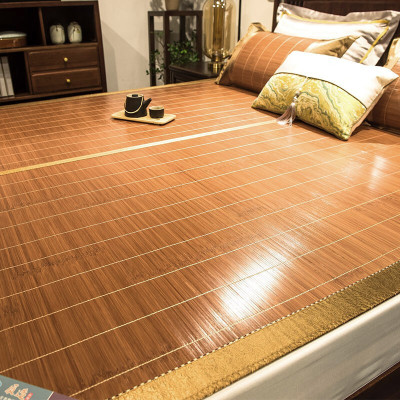 朵淑凉席竹席双面折叠双人竹藤席子碳化清凉竹席1.8米凉枕藤席