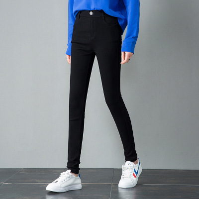 迪鲁奥(DILUAO)抖音网红加长打底裤女外穿高个子超长新款小脚铅笔高腰薄款黑色加长版长裤新款女装