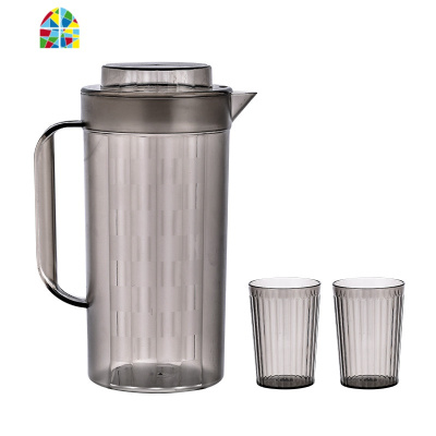 冷水壶家用客厅大容量塑料茶壶水杯套装北欧凉水壶可放冰箱果汁壶 FENGHOU