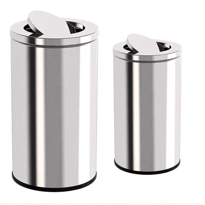 历途科技不锈钢翻盖垃圾桶38*38*73cm 个