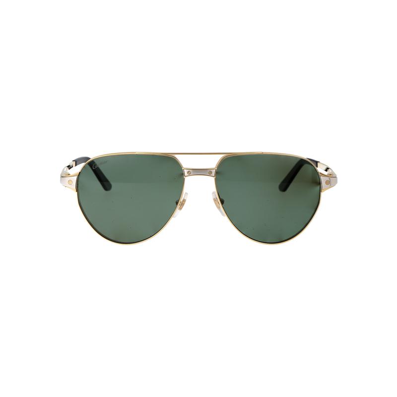 Cartier金属材质金色醋酸纤维太阳镜男款潮流男士GOLD ACETATE SUNGLASSE