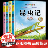 法布尔昆虫记正版原著完整版全套4册一年级二年级三年级小学生注音版阅读课外书儿童百科全书绘本故事适合小学生看的课外阅读书籍