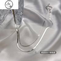 JiMi双层叠戴锁骨链女2023年新款潮小众轻奢冷淡风项链气质高级感颈链