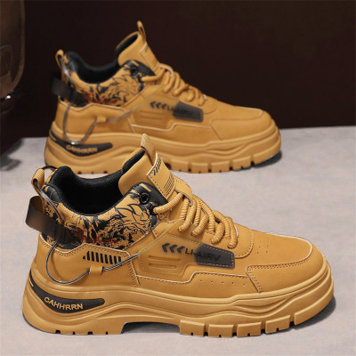 马丁靴男款新款冬季高帮厚底工装靴户外运动登山劳保潮鞋