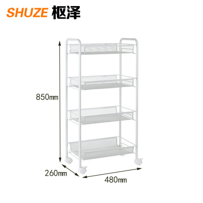 枢泽 置物架 四层带轮 个