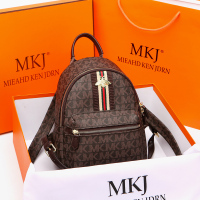 MKJ女包真皮学院风双肩背包百搭小蜜蜂书包女ins风森系韩版潮流