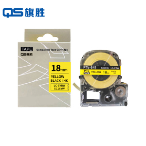 旗胜 标签机色带黄底黑字18mm LK-5YBP 个