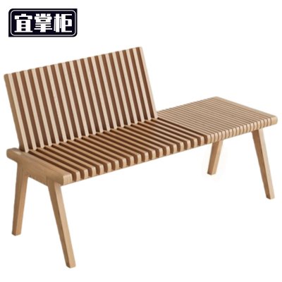 宜掌柜 折叠靠背长凳