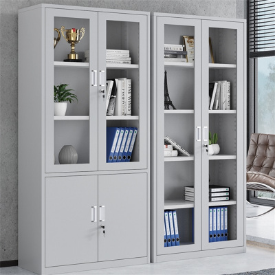 迅众 通玻文件柜铁皮柜带锁抽屉柜资料柜书柜财务凭证柜档案柜展示柜职工储物柜办公收纳柜资料柜