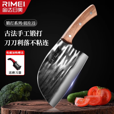 金达日美锻打菜刀家用超快锋利刀具厨房切片切菜砍骨头刀厨师8138