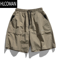 HLCOMAN男道夏季新款小山峰刺绣工装短裤男薄款速干五分休闲运动中裤潮牌