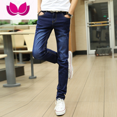 七斓弹力夏季薄款男士牛仔裤修身小脚显瘦休闲裤子男韩版潮流秋季潮牌