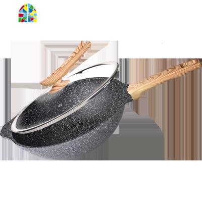 炒锅不粘锅无油烟炒菜锅家用平底锅电磁炉燃气灶适用 FENGHOU 30CM铝合金炒锅(适合3-5人)