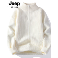 JEEP SPIRIT立领毛衣男士2025年秋季潮流休闲美式半拉炼针织衫男