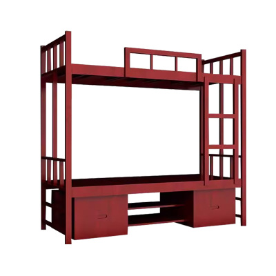 利特莱依上下铺双层床实木营具宿舍单人床实木双层床[带床下柜]