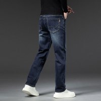 双层保暖一体绒直筒牛仔裤男高级感厚实聚暖热力绒棉弹加绒休闲裤