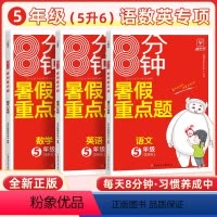 [3本套]语文+数学 全国通用版 小学五年级 [正版]暑假作业8分钟暑期衔接重点题五年级上册下册通用版语文数学英人教版苏