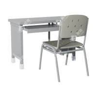 居将 制式营具电脑桌营房钢制学习桌 制式电脑桌椅组合(一桌一椅)